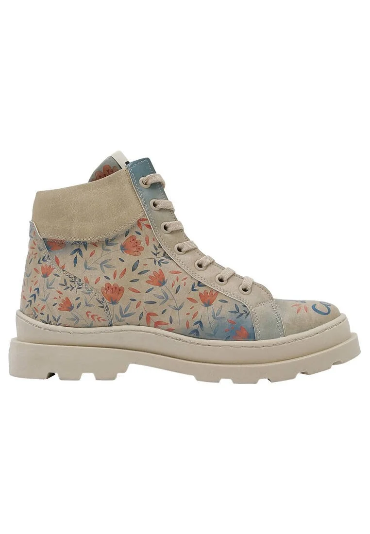 Women Vegan Leather Beige Boots - Lost in Colors Design