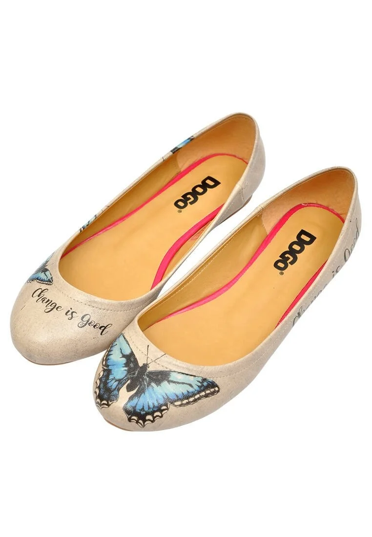 Women Vegan Leather Beige Flat Shoes - Change is Good Design
