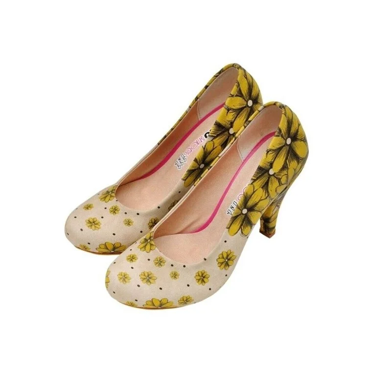 Women Vegan Leather Beige High Heels - Call Me Daisy Design