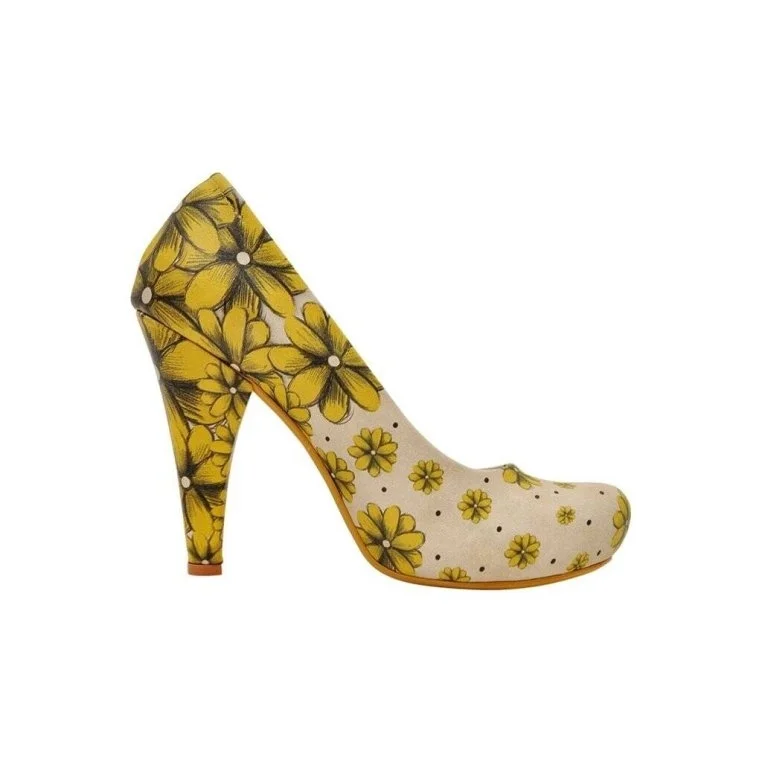 Women Vegan Leather Beige High Heels - Call Me Daisy Design