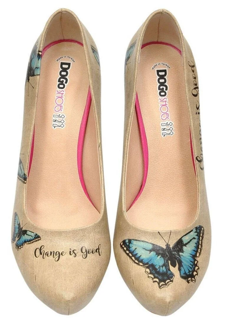 Women Vegan Leather Beige High Heels - Change Is Good Design