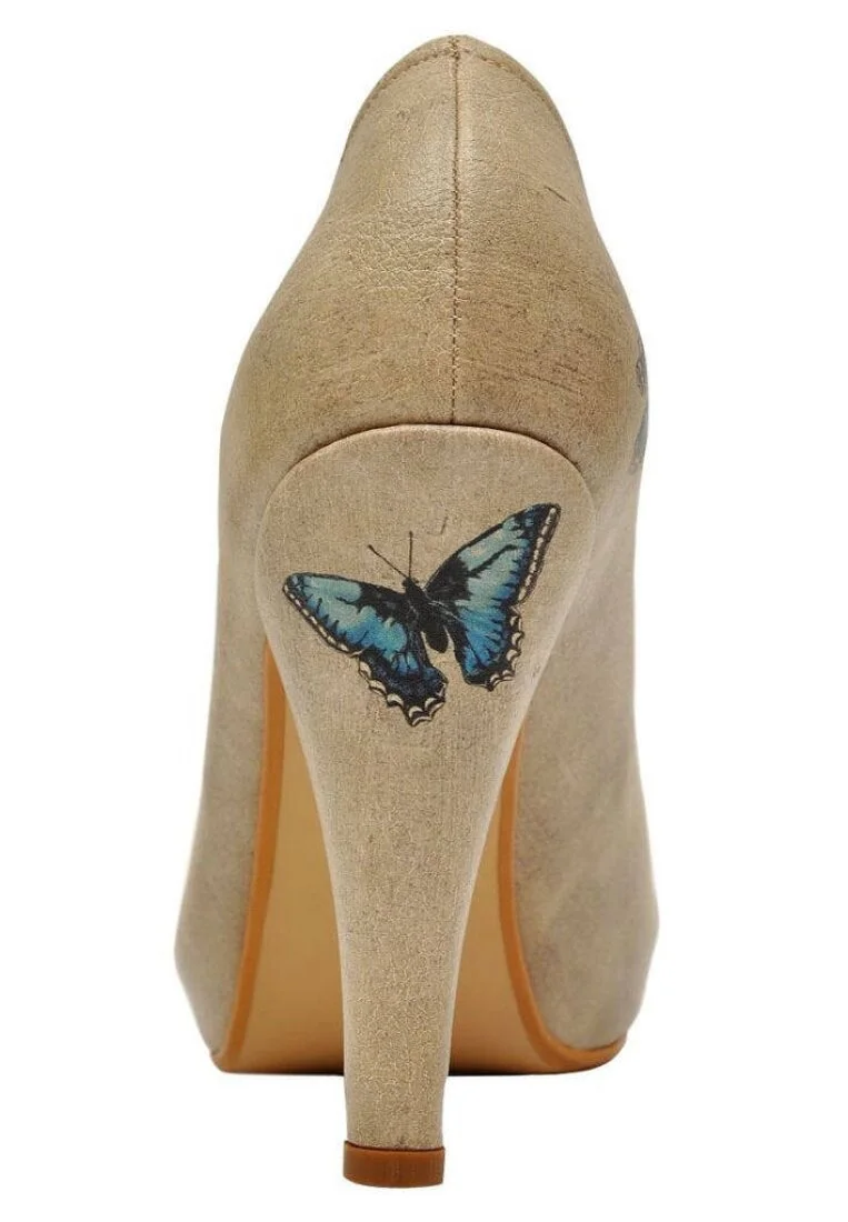 Women Vegan Leather Beige High Heels - Change Is Good Design