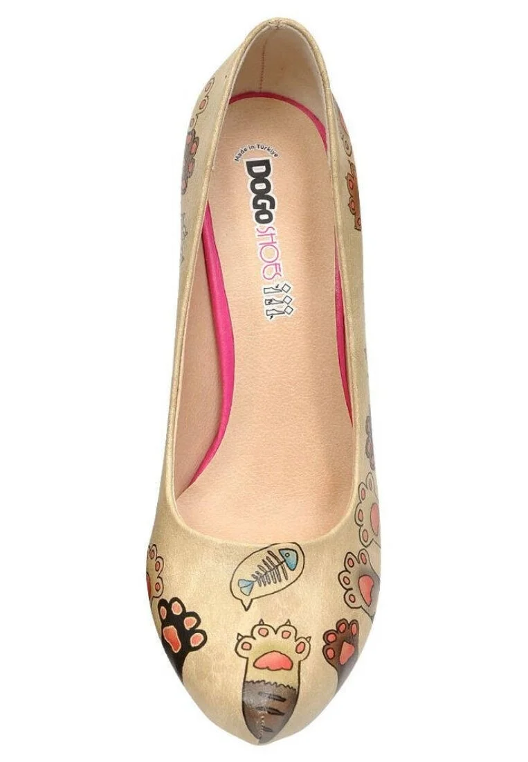 Women Vegan Leather Beige High Heels - Yummy Design