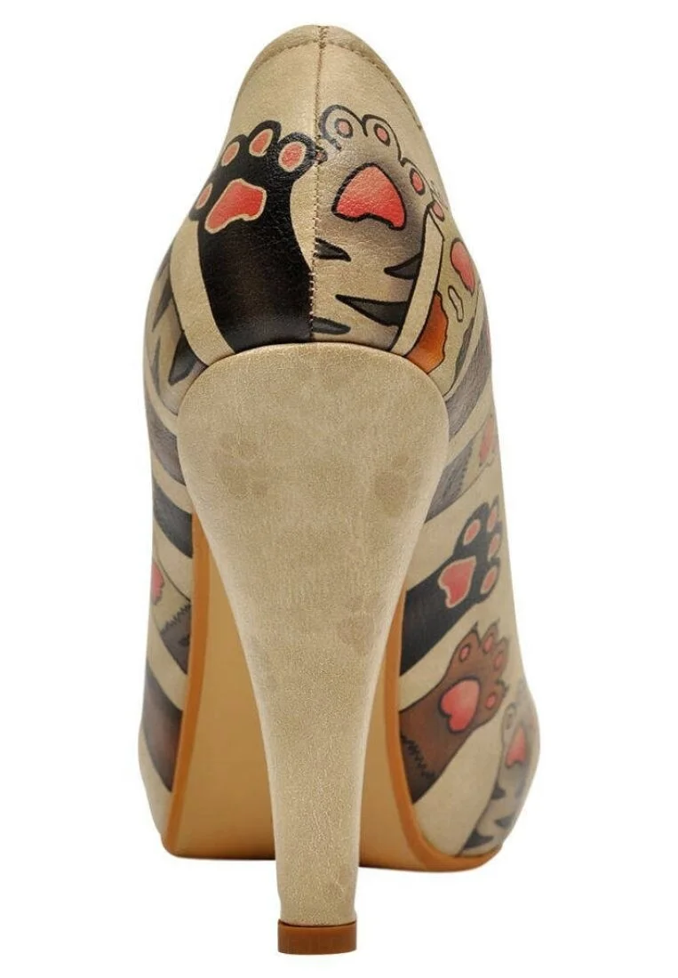 Women Vegan Leather Beige High Heels - Yummy Design