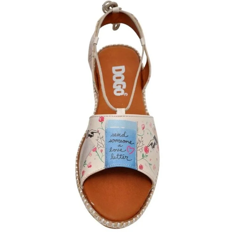 Women Vegan Leather Beige Lace Up Sandals - Love Letter Design