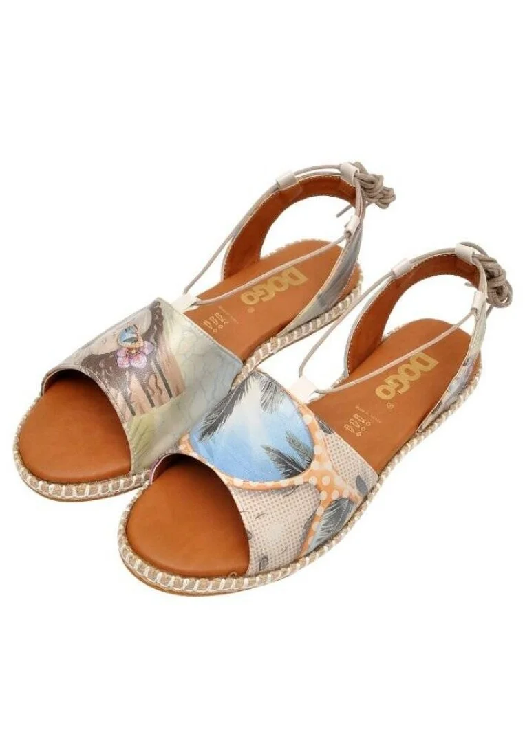 Women Vegan Leather Beige Lace Up Sandals - Palm Dream Design