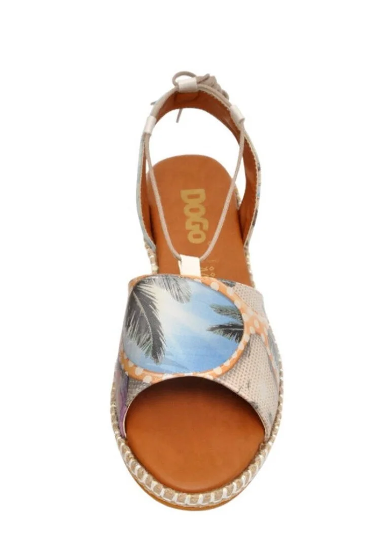 Women Vegan Leather Beige Lace Up Sandals - Palm Dream Design