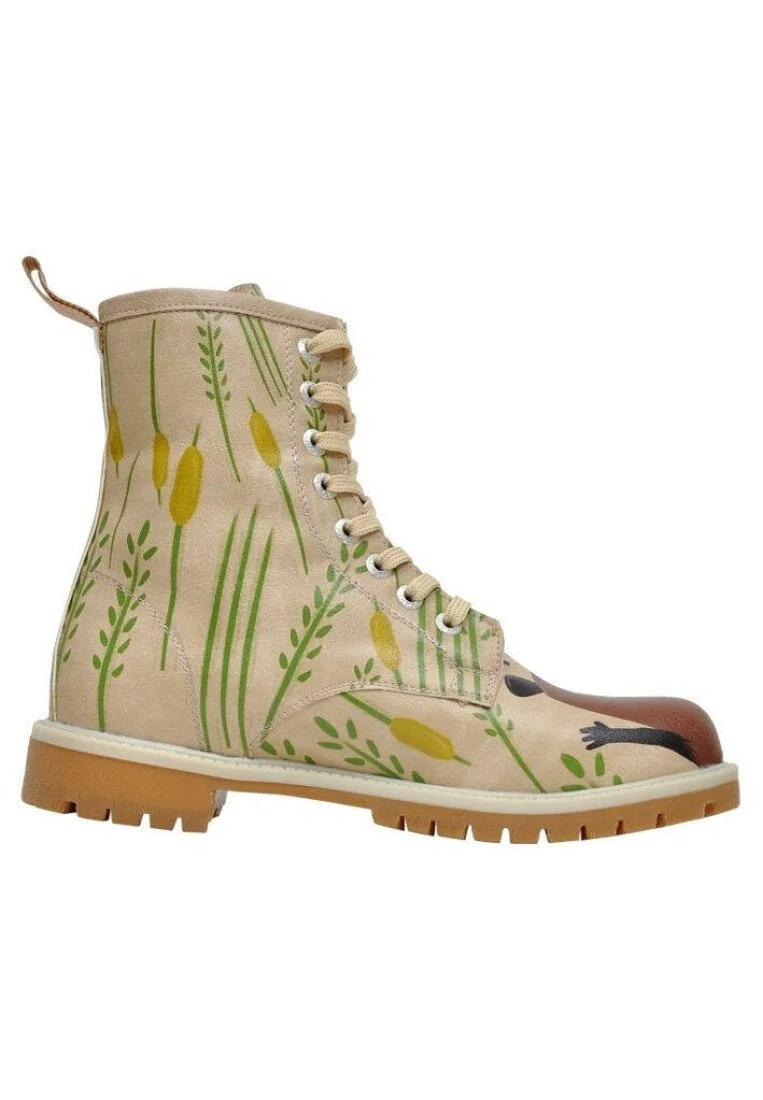 Women Vegan Leather Beige Long Boots - Hi Design