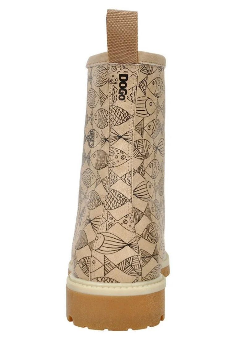 Women Vegan Leather Beige Long Boots - Fish Knows Design