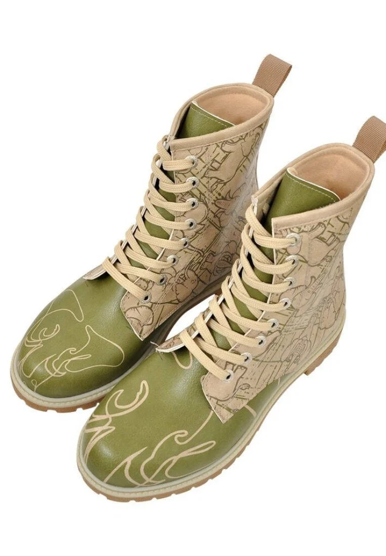 Women Vegan Leather Beige Long Boots - Polielephant Design