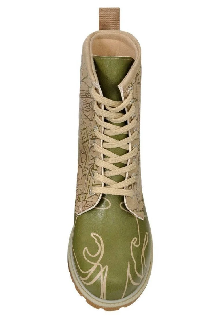 Women Vegan Leather Beige Long Boots - Polielephant Design