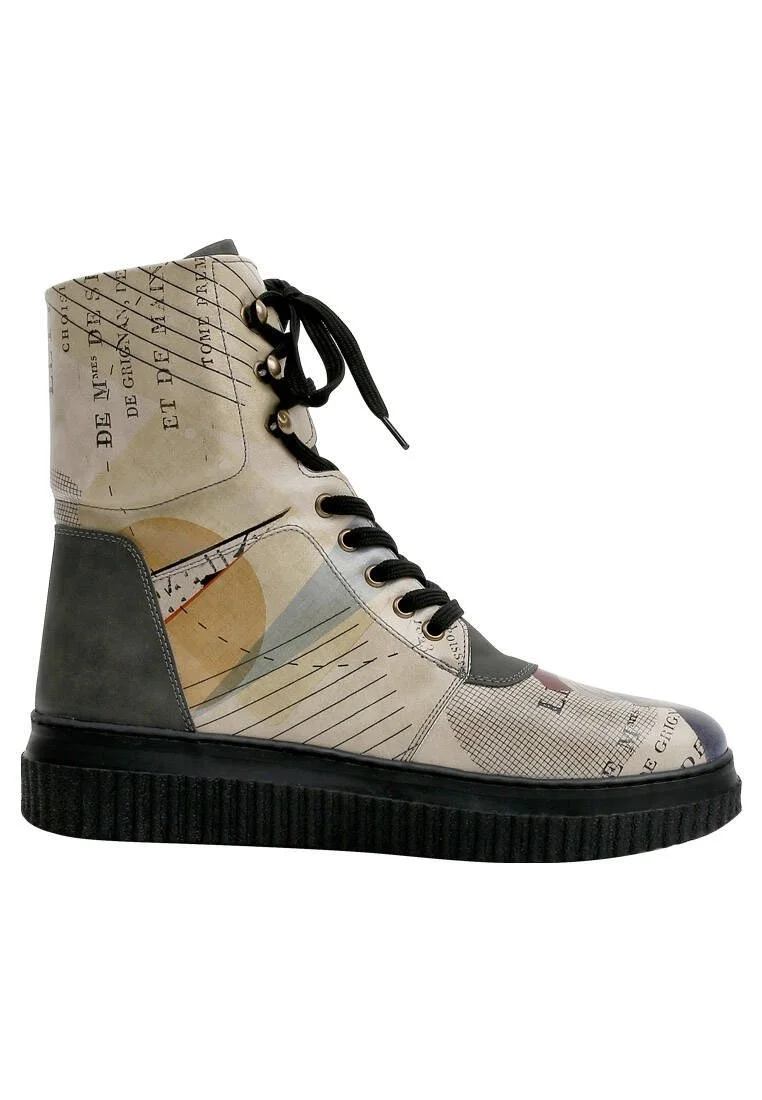 Women Vegan Leather Beige Long Boots - Mon Cher Design