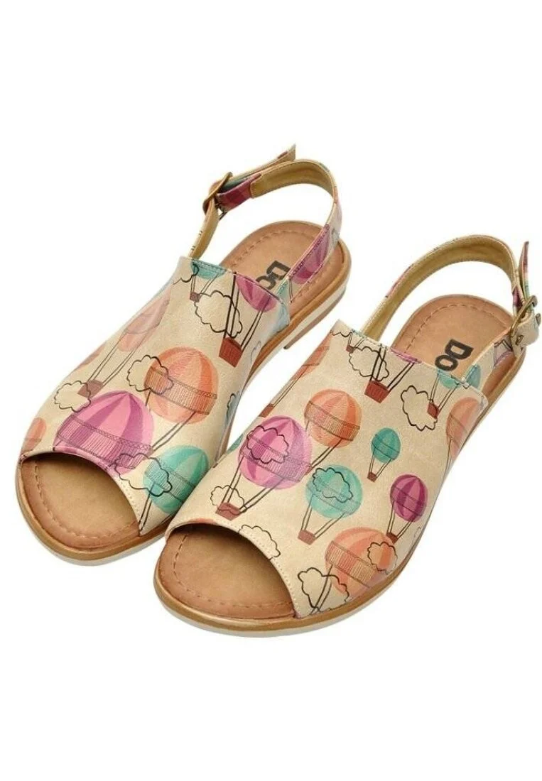 Women Vegan Leather Beige Sandals - Up Design
