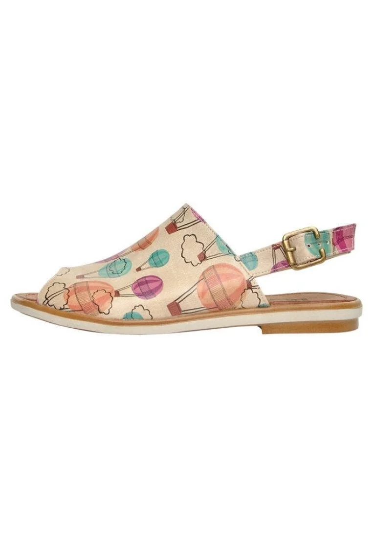 Women Vegan Leather Beige Sandals - Up Design