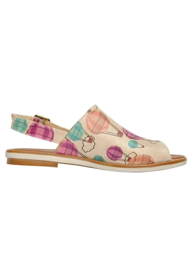 Women Vegan Leather Beige Sandals - Up Design