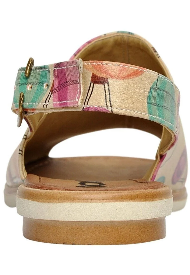 Women Vegan Leather Beige Sandals - Up Design