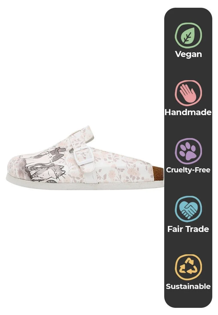 Women Vegan Leather Beige Slippers - Trouble Makers Design