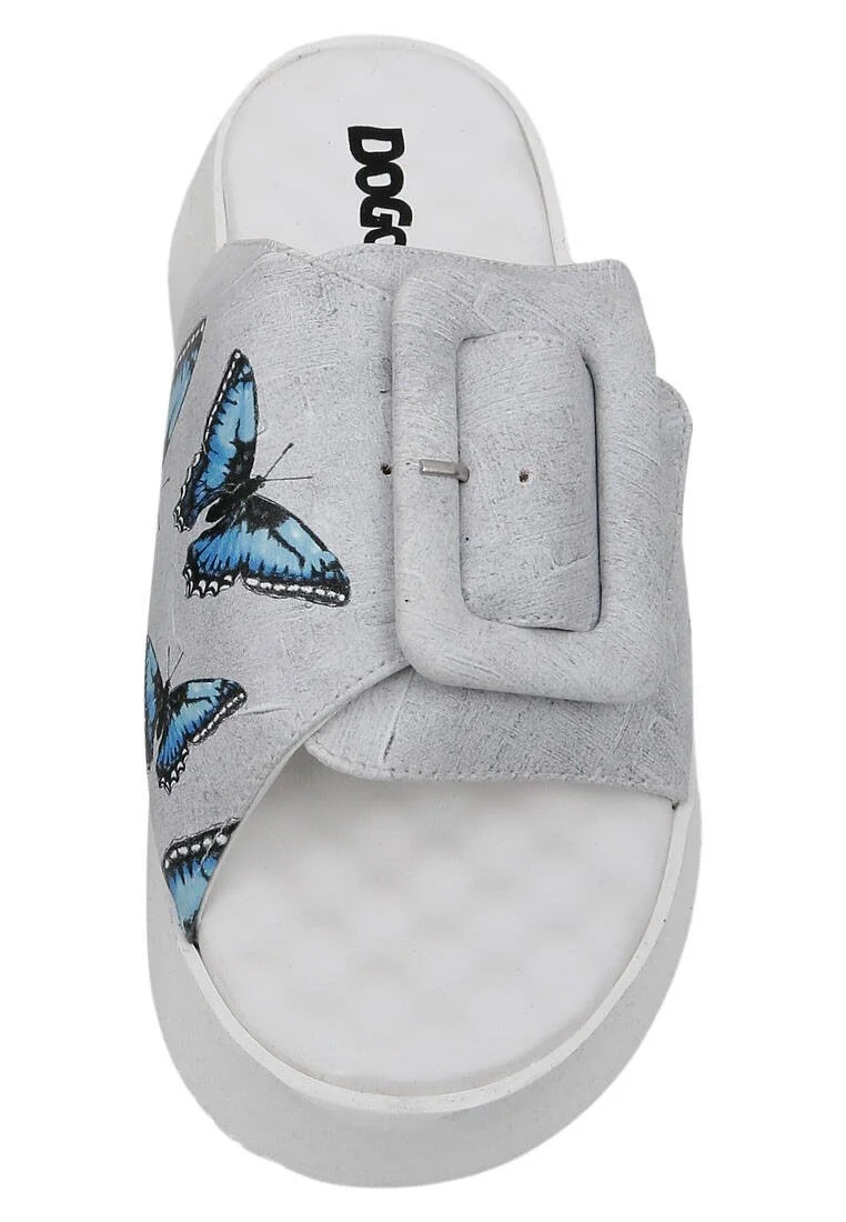 Women Vegan Leather Beige Slippers - Change is Good Design