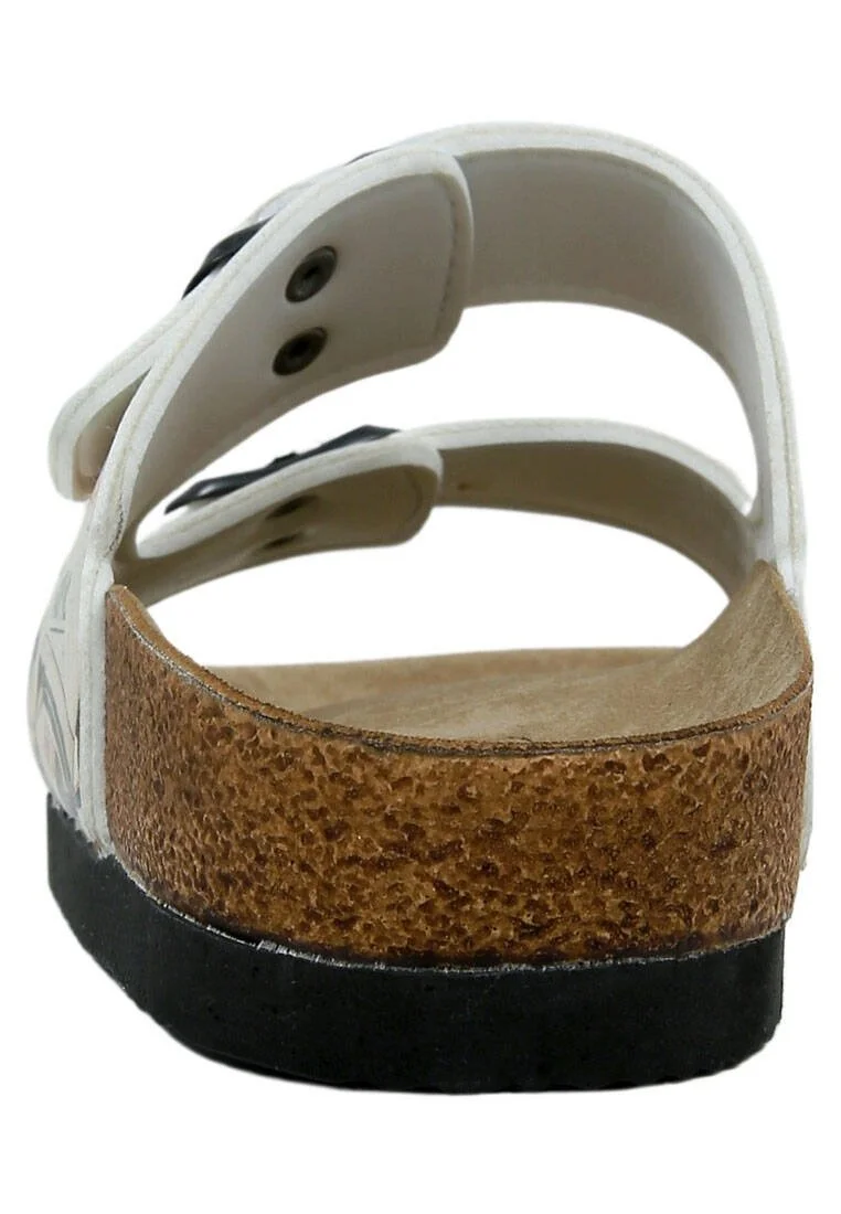 Women Vegan Leather Beige Slippers - Aeroplanes Design