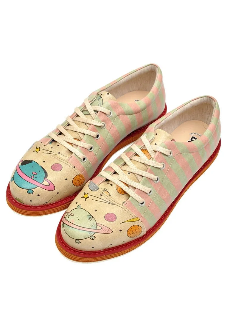 Women Vegan Leather Beige Sneakers - Animal Planets Design