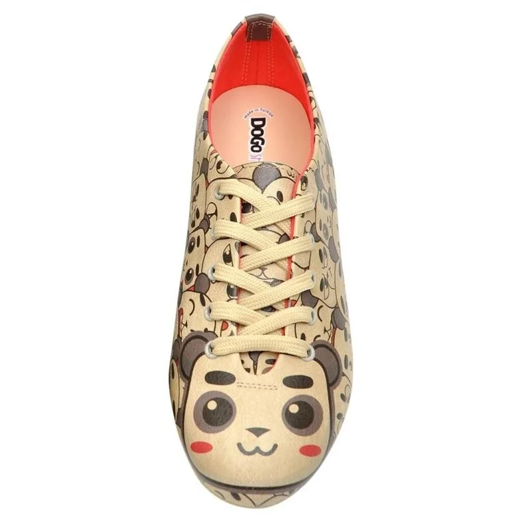 Women Vegan Leather Beige Sneakers - Hug Me Design