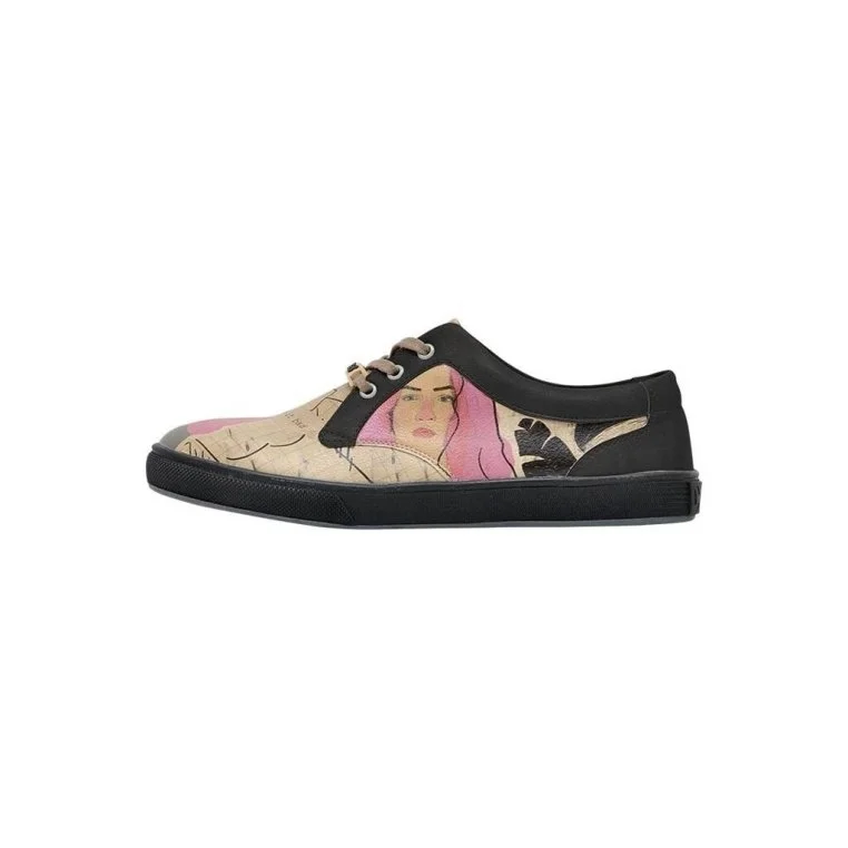 Women Vegan Leather Beige Sneakers - Into Your Heart Design