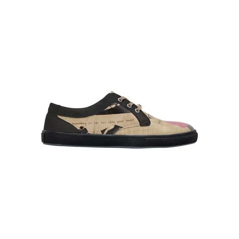 Women Vegan Leather Beige Sneakers - Into Your Heart Design