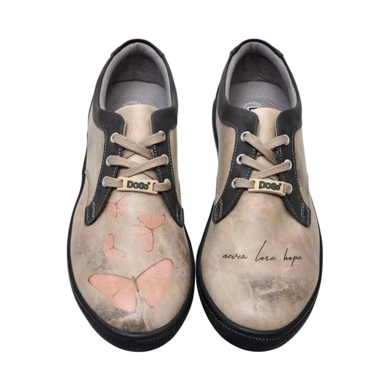 Women Vegan Leather Beige Sneakers - Never Lose Hope Design