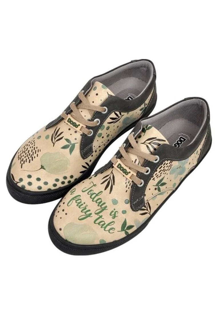 Women Vegan Leather Beige Sneakers - Today is a Fairy Tale Design