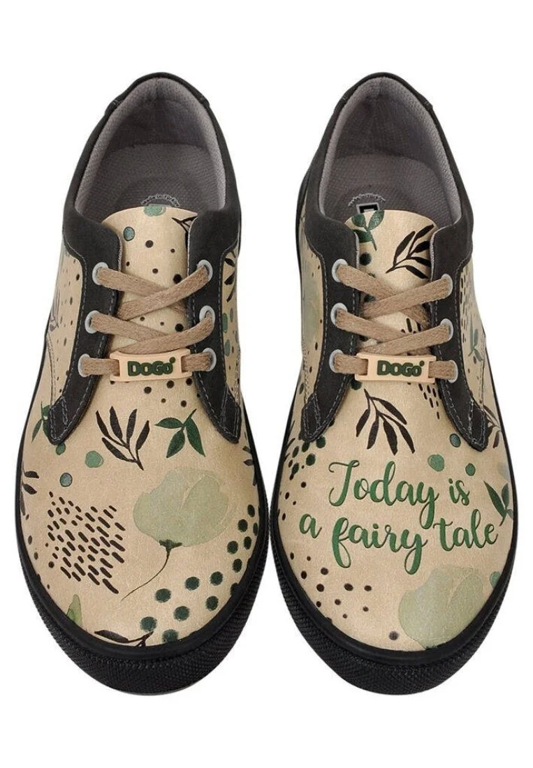 Women Vegan Leather Beige Sneakers - Today is a Fairy Tale Design