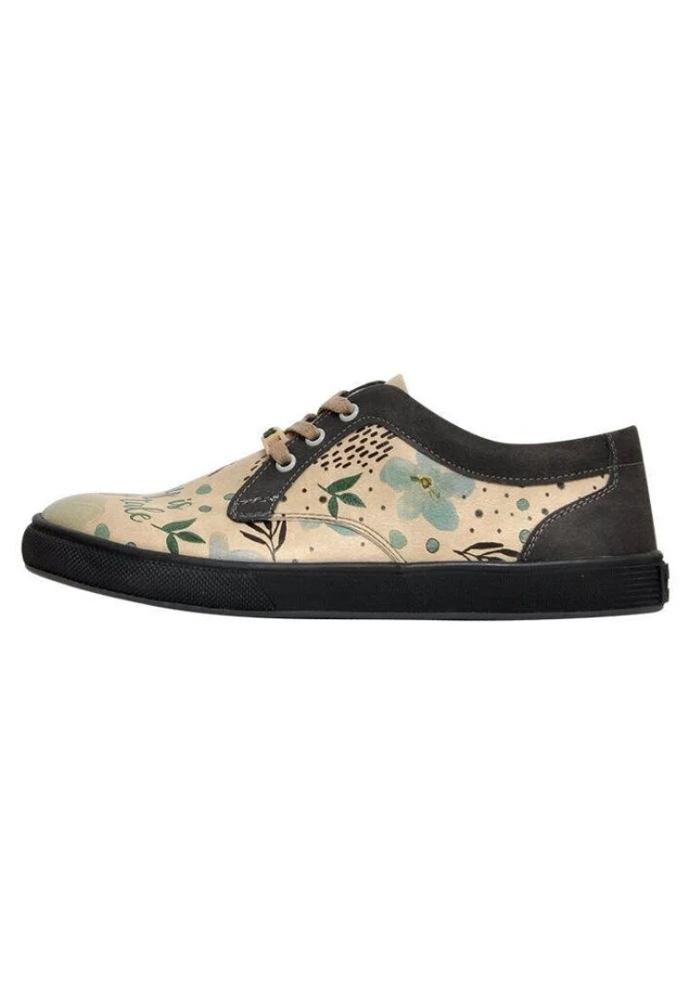Women Vegan Leather Beige Sneakers - Today is a Fairy Tale Design