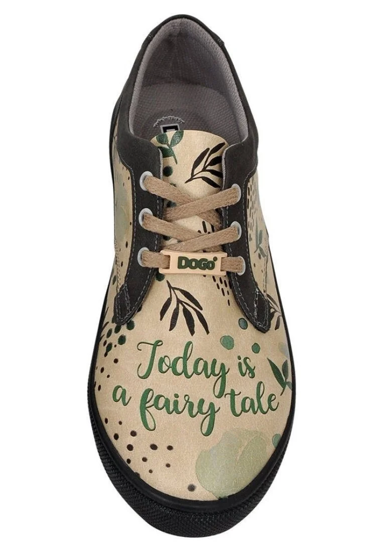 Women Vegan Leather Beige Sneakers - Today is a Fairy Tale Design