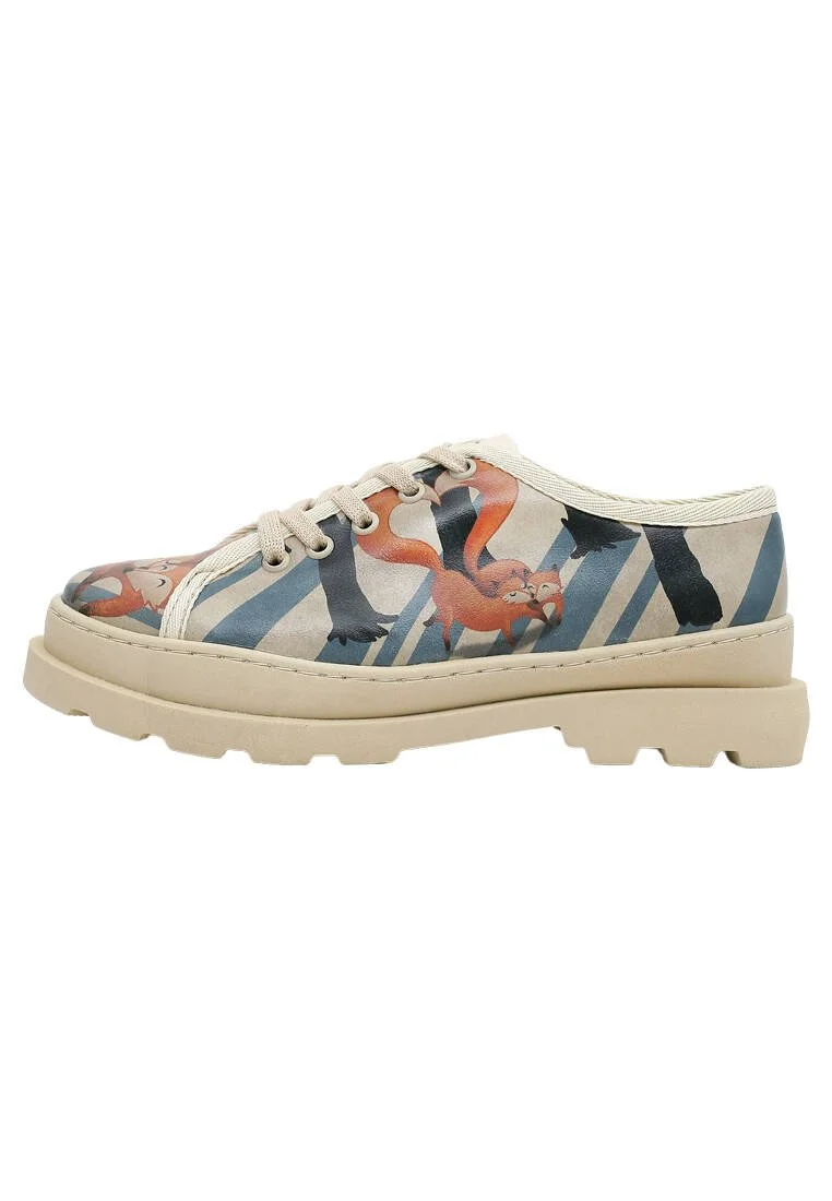 Women Vegan Leather Beige Sneakers - Cuddling Season Design