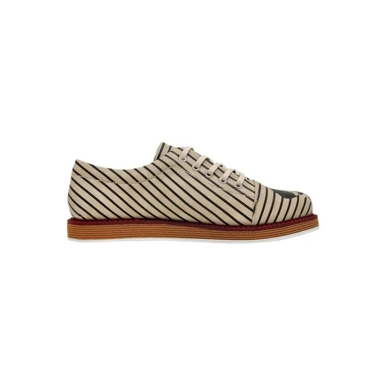 Women Vegan Leather Beige Sneakers - Dalmatian Design