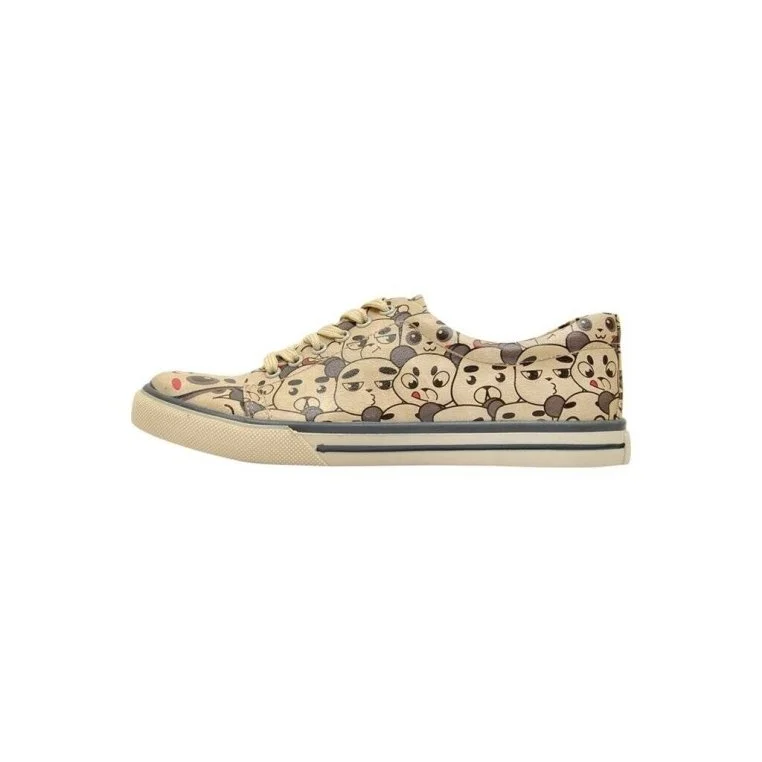 Women Vegan Leather Beige Sneakers - Hug Me Design