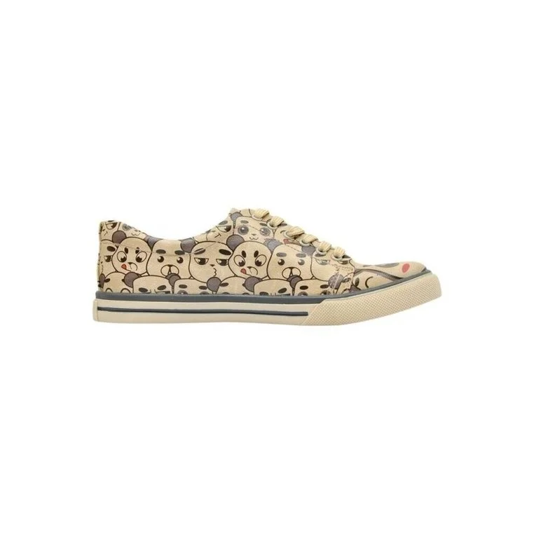 Women Vegan Leather Beige Sneakers - Hug Me Design