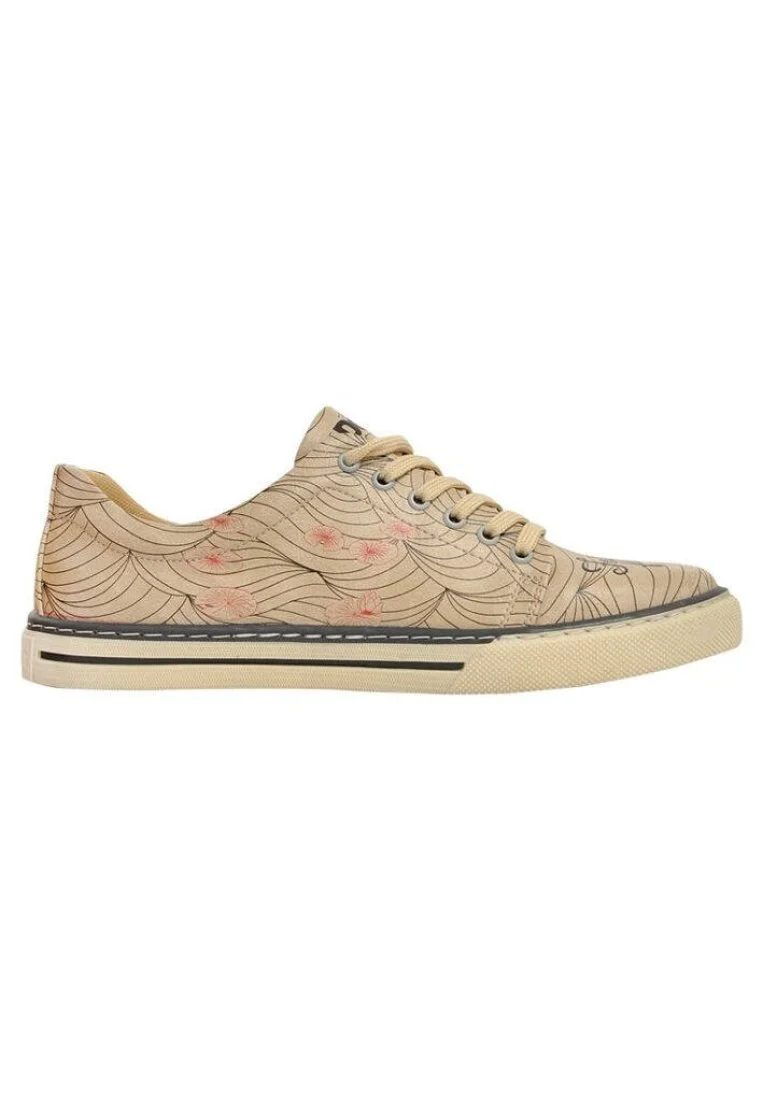 Women Vegan Leather Beige Sneakers - Koi Loves Design