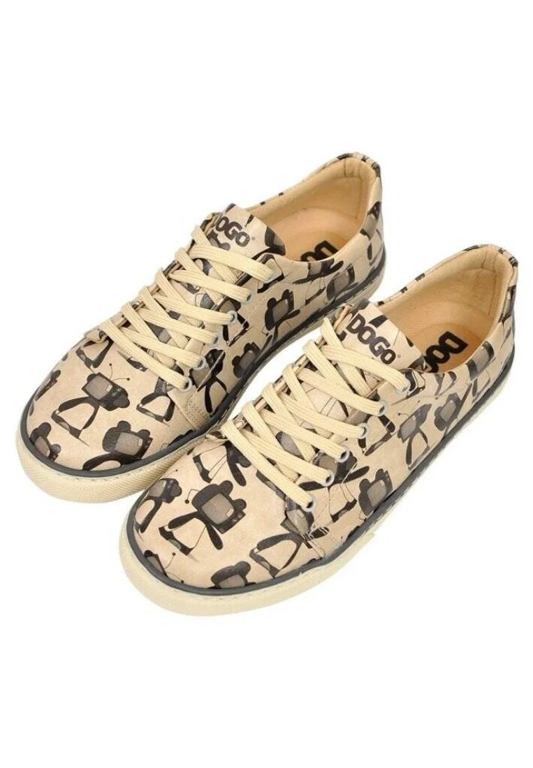 Women Vegan Leather Beige Sneakers - Tv Show White Design