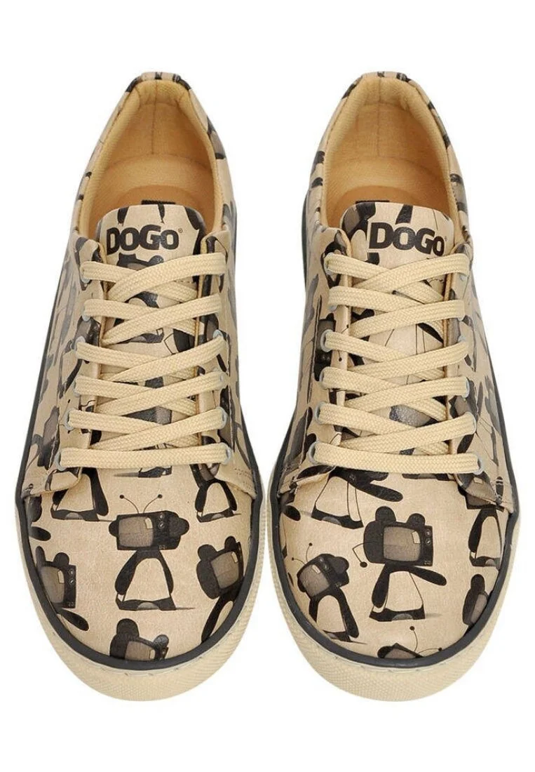 Women Vegan Leather Beige Sneakers - Tv Show White Design
