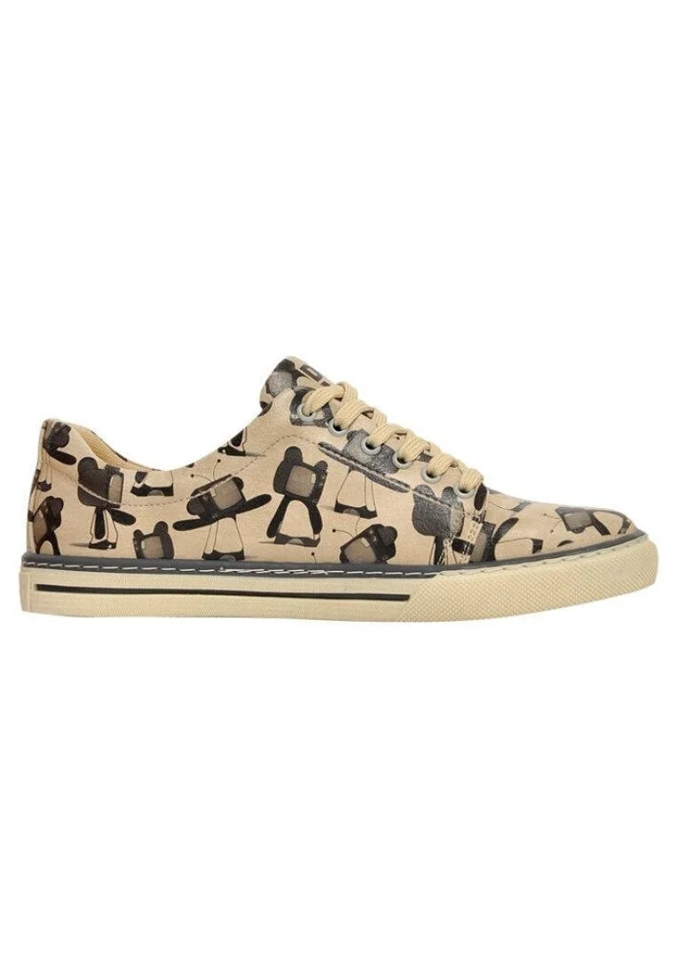Women Vegan Leather Beige Sneakers - Tv Show White Design
