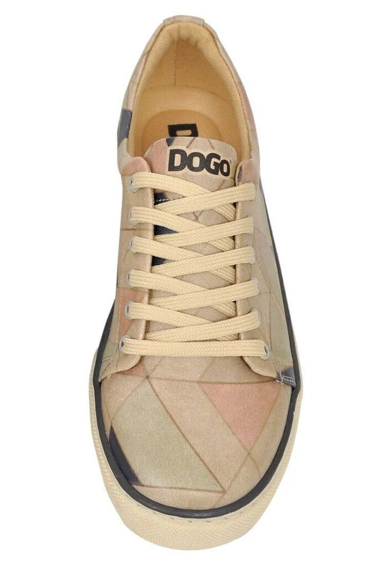 Women Vegan Leather Beige Sneakers - Crystallized Design