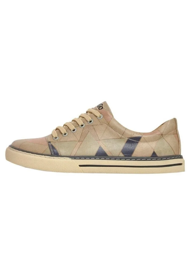 Women Vegan Leather Beige Sneakers - Crystallized Design