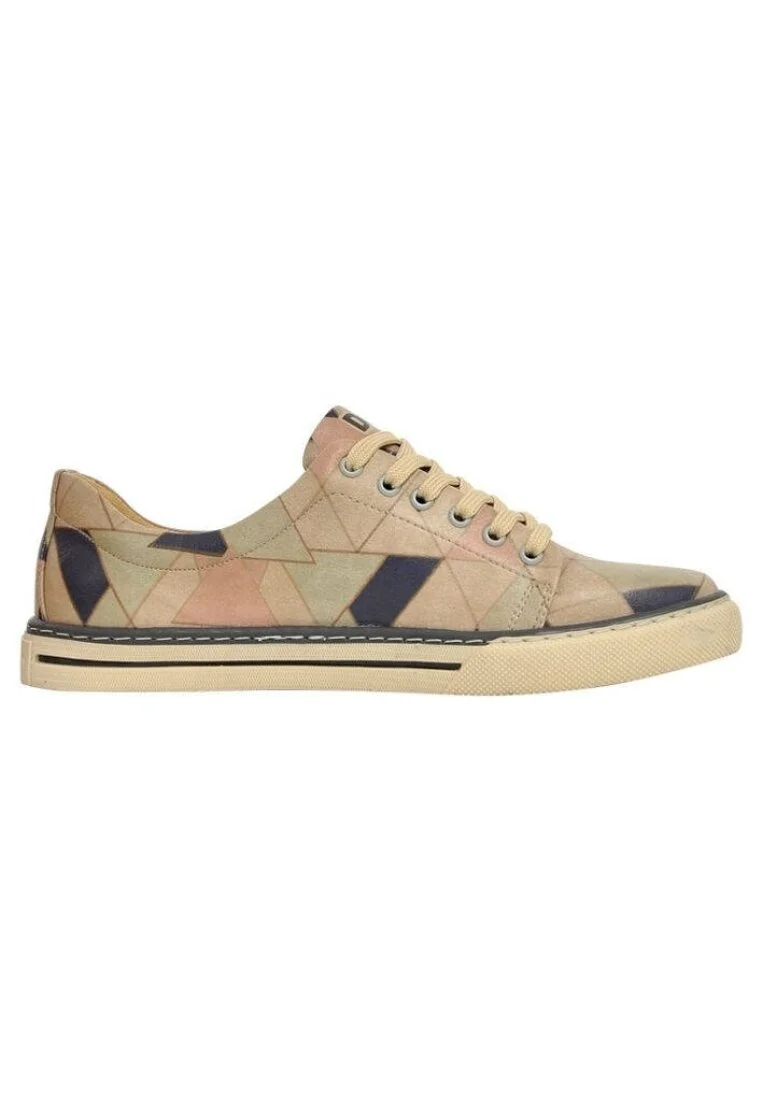 Women Vegan Leather Beige Sneakers - Crystallized Design