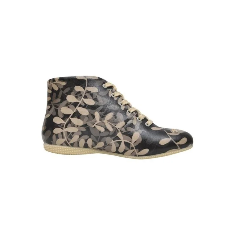 Women Vegan Leather Black Ankle Boots - Don't Be Lazy Design