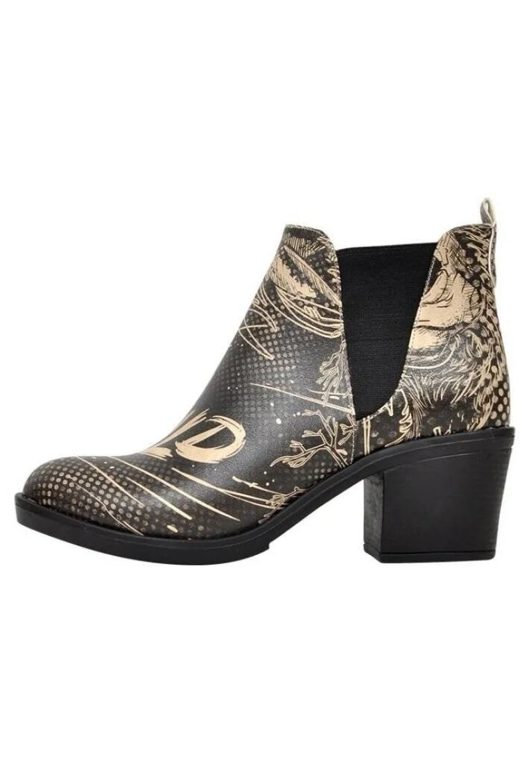 Women Vegan Leather Black Ankle Boots - Wild Design