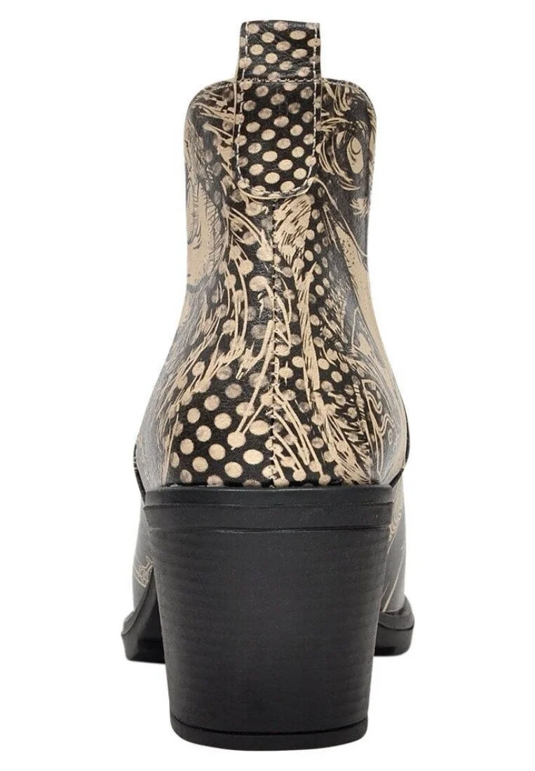 Women Vegan Leather Black Ankle Boots - Wild Design