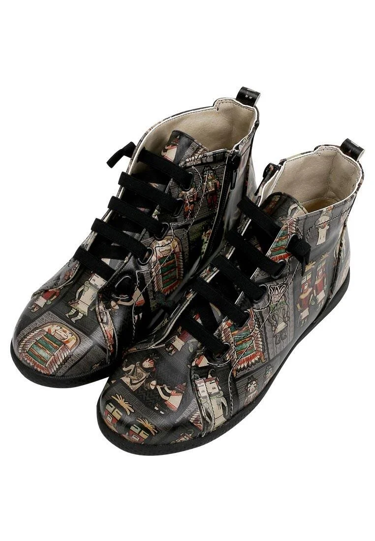 Women Vegan Leather Black Ankle Boots - Snow Dance Design
