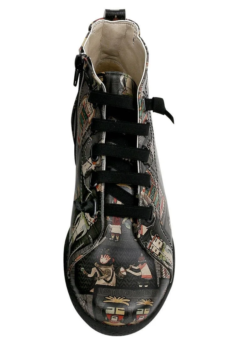 Women Vegan Leather Black Ankle Boots - Snow Dance Design