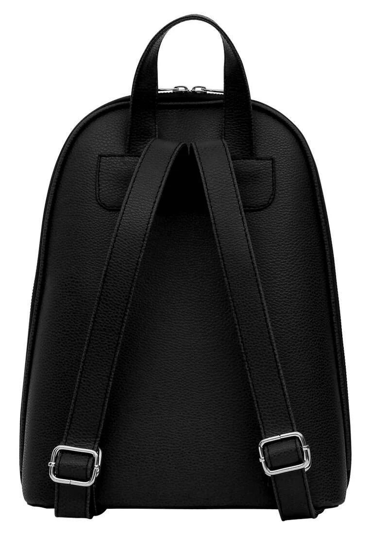 Women Vegan Leather Black Backpack - Abstract Design
