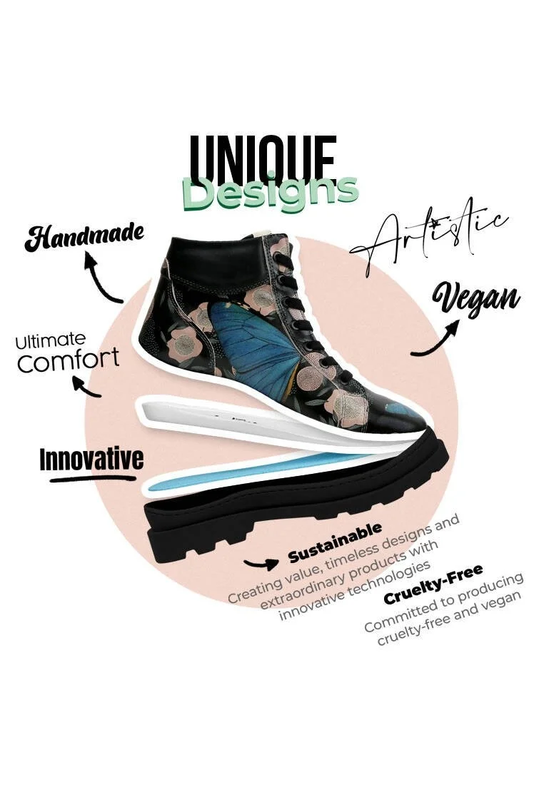 Women Vegan Leather Black Boots - Be the Change Design